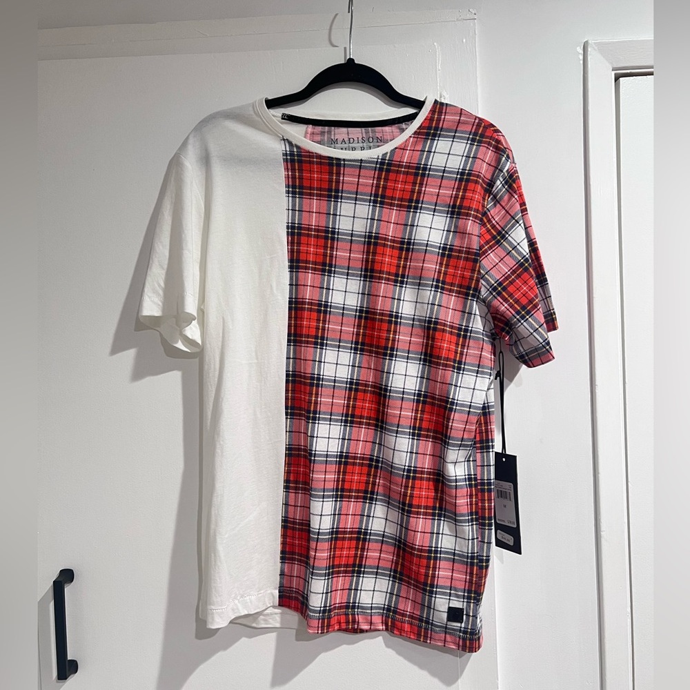Madison supply plaid tshirt